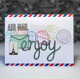 NEW Global Clear Stamps AIR MAIL Sentiments Clear Silicone Stamp for DIY Scrapbooking Cards X4