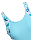 NEW Retails $97, MODLILY® Cut Out Tropical Plants Print Cyan Tankini Set, Sz XL
