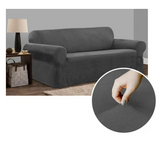 NEW Retails $49+ Mainstays SmartFit Soft Touch Stretch Furniture Cover, Grey, Sofa Size