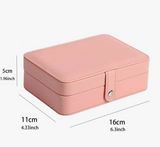 NEW 1pc 16*11*5cm Leather Multi-Functional Double-Layer Jewelry Storage Box