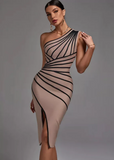 NEW Stylish Solstice One Shoulder Bandage Dress, Sz M, Retails $56