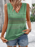 NEW Retails $74, MODLILY® Green Striped Sleeveless V Neck Tank Top, Sz L
