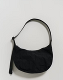 NEW Baggu Nylon Crescent Bag - Black - Made of recycled heavyweight nylon with a recycled ripstop nylon lining, wear crossbody or slung over Retails for $65!