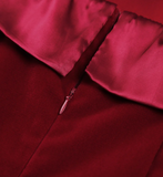 NEW Micas Satin Velvet Strapless Short Dress, Red, Sz M