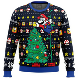 NEW It's a Tree Super Mario Bros All Over Print 3D Ugly Christmas Sweater, Sz L