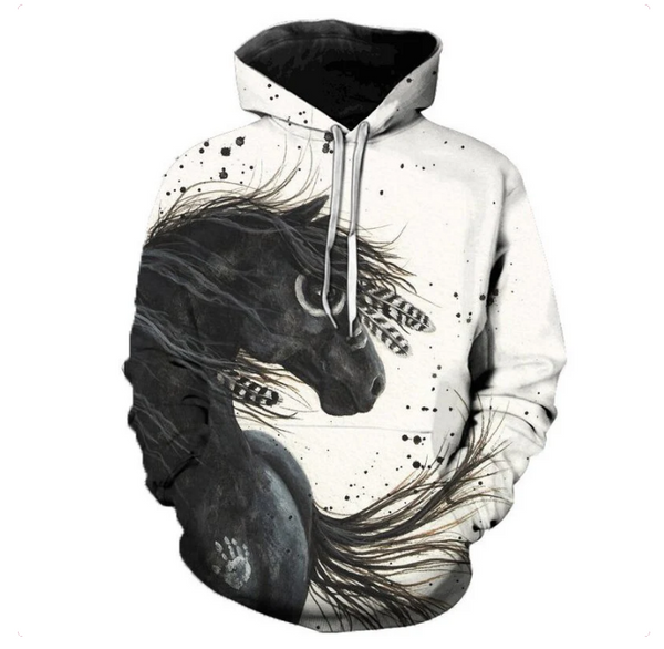 NEW Unisex Cucciolo & Cavallo Gia Majestic Spirit Horse Art Hoodie, Tag says XXL, Fits like an XL, Retails $83+