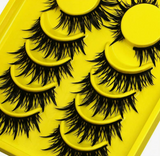 NEW GROINNEYA 6 Pairs Manga Lashes Anime False Eyelashes Natural Look Fake Lashes Wet Wispy Eyelashes Extensions Makeup Tool (SJ01)