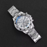 NEW Men's Business Watch Fashion Dial Silver Steel Band Quartz Watches Male Wristwatches