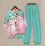 NEW ERTYM Fresh Round Neck Two Piece Set, Sz L, Retails $98