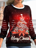NEW MODLILY® Wine Red Christmas Tree Print Sweatshirt, Sz XL, Retails $45