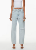 NEW Women's White Washed Hi-Rise Baggy Jean with distressed knee, Sz XL!