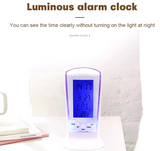 NEW 1Pcs White 510 Mini Small Alarm Clock Led Luminous Music Alarm Mute Lazy Electronic Clock with Temperature Alarm Clock
