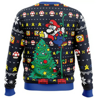 NEW It's a Tree Super Mario Bros All Over Print 3D Ugly Christmas Sweater, Sz L