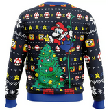 NEW It's a Tree Super Mario Bros All Over Print 3D Ugly Christmas Sweater, Sz L