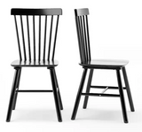 NEW in box! Retails $268! LUE BONA Windsor Solid Wood Dining Chairs For Kitchen And Dining Room Set of 2 - 18.1"D x 18.1"W x 35.1"H - Black!