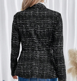NEW SHEIN Frenchy Plaid Pattern Button Front Coat, Sz L, Fits like a Medium!