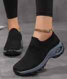 NEW Sporty Black Mesh Detail Slip-on Sneakers - Size 9