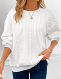 NEW MODLILY DESIGN White Patchwork Long Sleeve Round Neck Sweatshirt, Sz XXL, Retails $65