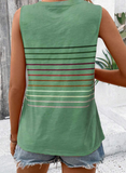 NEW Retails $74, MODLILY® Green Striped Sleeveless V Neck Tank Top, Sz L
