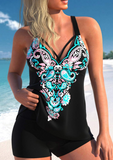 NEW Retails $119, MODLILY® Criss Cross Paisley Print Black Tankini TOP ONLY, Sz XL
