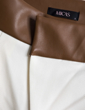 NEW Retails $54, Micas Faux Leather Patchwork Trousers, Ivory, Sz XS, Fits up to Sz 2 waist