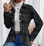 NEW SHEIN Frenchy Plaid Pattern Button Front Coat, Sz L, Fits like a Medium!
