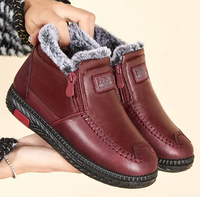 NEW Women's Deep Red Winter Snow Boots Non-slip Waterproof Boots Warm Faux Rabbit Fur Ultra comfortable Boots - Size: 7 Womens