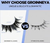 NEW GROINNEYA 6 Pairs Manga Lashes Anime False Eyelashes Natural Look Fake Lashes Wet Wispy Eyelashes Extensions Makeup Tool (SJ01)