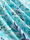 NEW Retails $68, MODLILY® Surplice Leaf Print Cyan Swimdress and Shorts, L