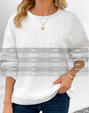 NEW MODLILY DESIGN White Patchwork Long Sleeve Round Neck Sweatshirt, Sz XXL, Retails $65