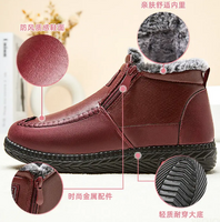 NEW Women's Deep Red Winter Snow Boots Non-slip Waterproof Boots Warm Faux Rabbit Fur Ultra comfortable Boots - Size: 7 Womens