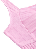 NEW Retails $58, MODLILY® Surplice Feathers Print Light Pink Tankini TOP ONLY, Sz L