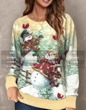 NEW MODLILY® Multi Color Christmas Print Round Neck Sweatshirt, Sz M, Retails $41