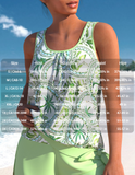 NEW MODLILY® Mid Waisted Plus Size Asymmetry Tankini Set, Sz 3XL Fits True, Retails $52
