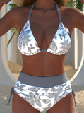 NEW Retails $48, MODLILY® Patchwork Tribal Print Grey Bikini Set, Sz L