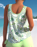 NEW MODLILY® Mid Waisted Plus Size Asymmetry Tankini Set, Sz 3XL Fits True, Retails $52