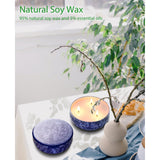 New Retails $84+ Topsics Large Citronella Candles for Indoor/Outdoor, 3 Pack, 14 oz, 3 Wick Soy Wax Candles, 80 Hours Burn Time Each! Re-use tins for plants or storage! Purple Floral