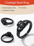 New Suplight Claddagh Ring Sz 7.5 Black! A traditional Irish symbol, represents love (the heart), loyalty (the crown), and friendship (the hands)