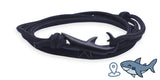 New Retails $46+ Club Ocean Shark Bracelet Black! Includes Geo Tracking Card & Burlap Pouch