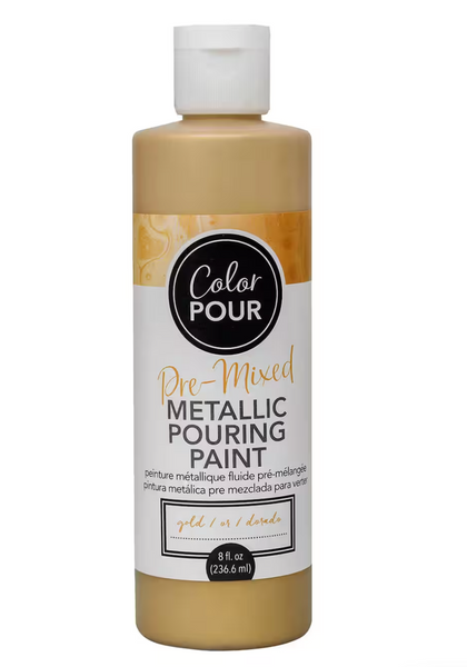 New American Crafts™ Color Pour Gold Pre-Mixed Metallic Pouring Paint, 8oz.