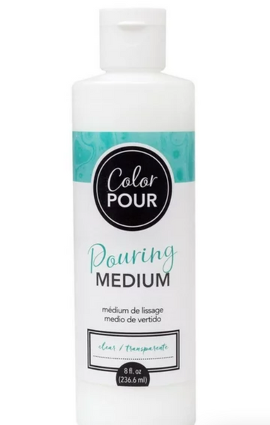 New American Crafts Pouring Medium 8oz, mixes with any non-Color Pour brand acrylic paint to make it pourable