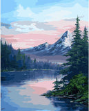 New COLORWORK DIY Paint by Numbers for Adults and Kids, “Rocky Mountain Sunset” Acrylic Painting Kit by Artist Joan A Brown, 16" W x 20" L