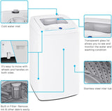 New COMFEE' Portable Fully Automatic Washing Machine, 1.0 Cu.Ft (IEC) Compact Washer With LED Display, Ivory White! Has some cosmetic imperfections front bottom of machine (see pics) this doesn't affect its use! Retails $362+