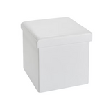 NEW Retails $40 Hometrends 15 Inch Storage Cube White Faux Leather, Storage Cube