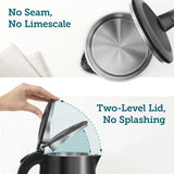 New COSORI Stainless Steel Electric Kettle, 1500W Fast Boiling Water, Auto Shut-Off & Boil-Dry Protection, Cordless,1.5L Wide-Open Lid Electric Tea Kettle, Double Wall, Black