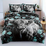 California King Highland cows duvet cover bed set No.341717, 16 styles to choose from