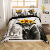 California King Highland cows duvet cover bed set No.341717, 16 styles to choose from