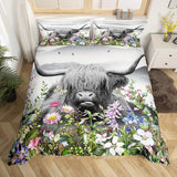California King Highland cows duvet cover bed set No.341717, 16 styles to choose from