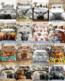 California King Highland cows duvet cover bed set No.341717, 16 styles to choose from