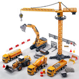 New in box! Construction Vehicles Truck Toy Playset, Kids Engineering Truck set, Crane, Excavator, Cement, Fuel Truck, Wheel Loader W/ 3 Interchangeable Parts Retails $70+